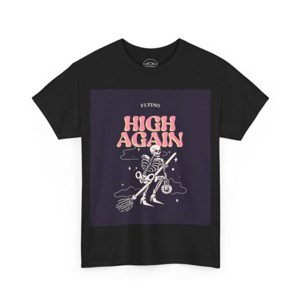 Necrolicious “Flying High Again” Black Magick Non-Luxury Skeleton Witch Goth Meme 100% Cotton Unisex