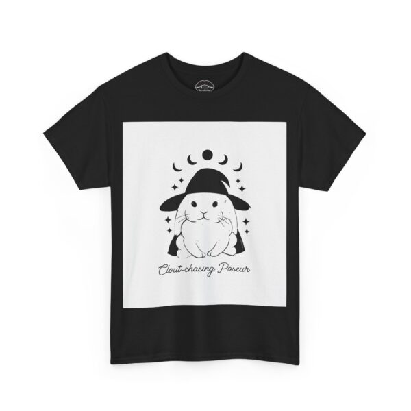 Necrolicious “Clout-Chasing Poseur” Funny Witch Bunny Rabbit Goth Meme 100% Cotton Unisex Tee