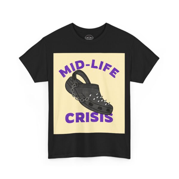 Necrolicious “Mid-Life Crisis” Funny Ironic Goth Metal Crocs Meme 100% Cotton Unisex Tee