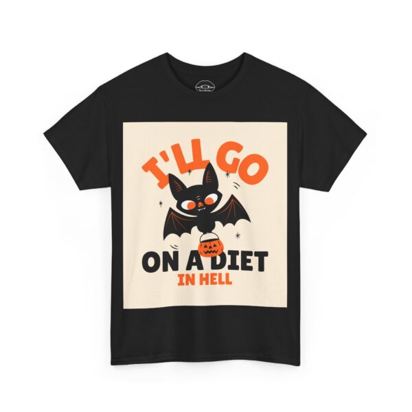 Necrolicious “I’ll Go On A Diet In Hell” Funny Halloween Bat Meme 100% Cotton Unisex Tee