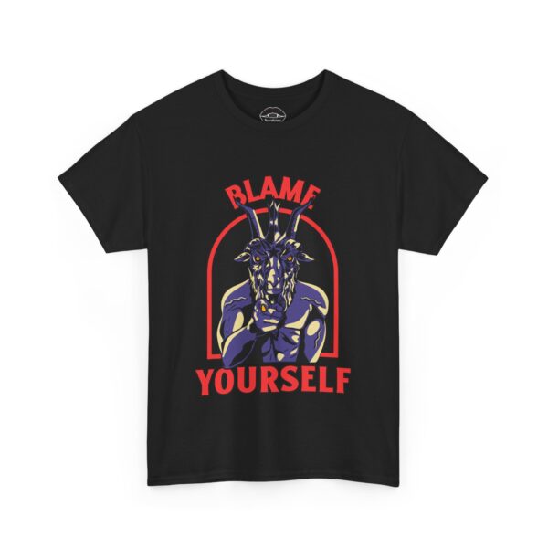 Necrolicious “Blame Yourself” Funny Baphomet Satan Devil Meme 100% Cotton Unisex Tee