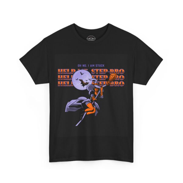 Necrolicious “Help Me, Step-Bro” Funny XXX Witch Broom Magick Goth Meme 100% Cotton Unisex Tee