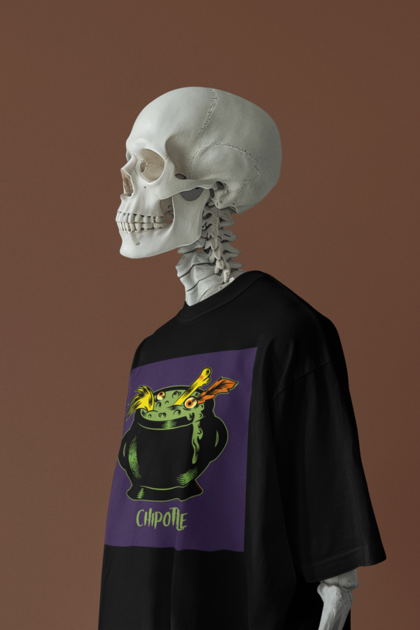 Necrolicious “Chipotle” Funny Black Magick Witch Cauldron Goth Meme 100% Cotton Unisex Tee - Image 2