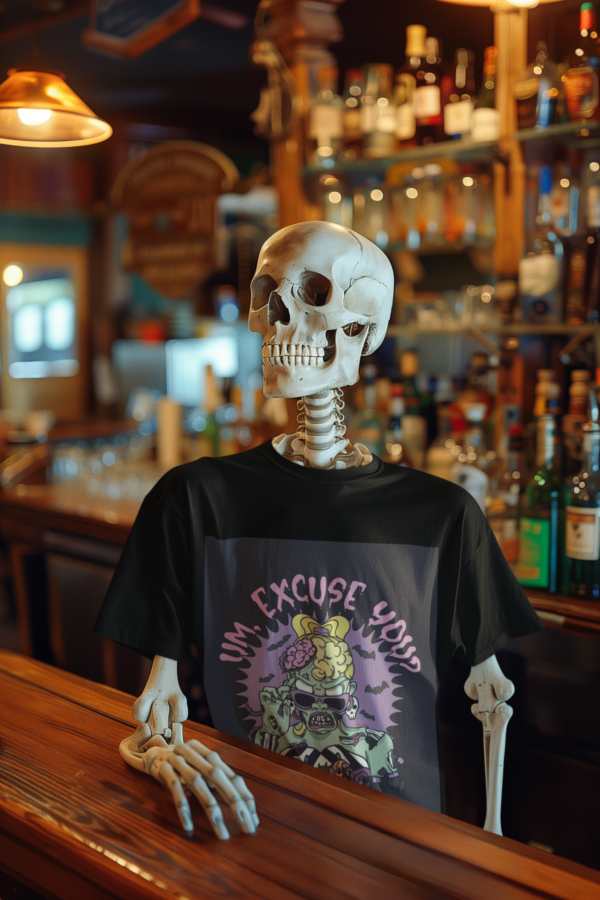 Necrolicious “Um, Excuse You?” Funny Zombie Voodoo Meme 100% Cotton Unisex Tee - Image 2