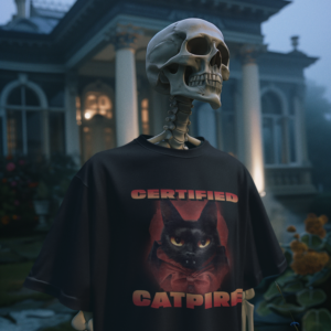 Necrolicious “Certified Catpire” Funny Cat Vampire Goth Meme 100% Cotton Unisex Tee