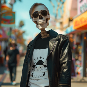 Necrolicious 日本語「大事になりたいミーハー」面白いウサギ兎魔女ゴス魔術ミーム 綿100% 男女兼用Tシャツ