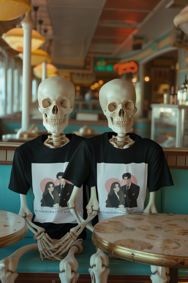 Necrolicious “Heteronormative Supremacy 2” Funny Super Straight Couple Meme 100% Cotton Unisex Tee - Image 2