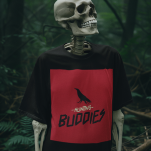 Necrolicious “Hunting Buddies” Funny Goth Raven Crow Meme 100% Cotton Unisex Tee