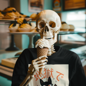 Necrolicious 日本語 「地獄でダイエットするよ」 面白いハロウィンコウモリミーム 綿100% 男女兼用Tシャツ