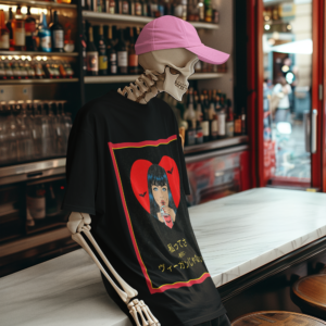 Necrolicious 日本語「私ってさ絶対にヴィーガンじゃない」面白い吸血鬼ミーム 綿100% 男女兼用Tシャツ