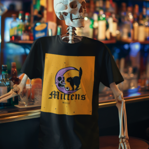 Necrolicious “Mittens, No!!!” Funny Cat Skull Moon Meme 100% Cotton Unisex Tee