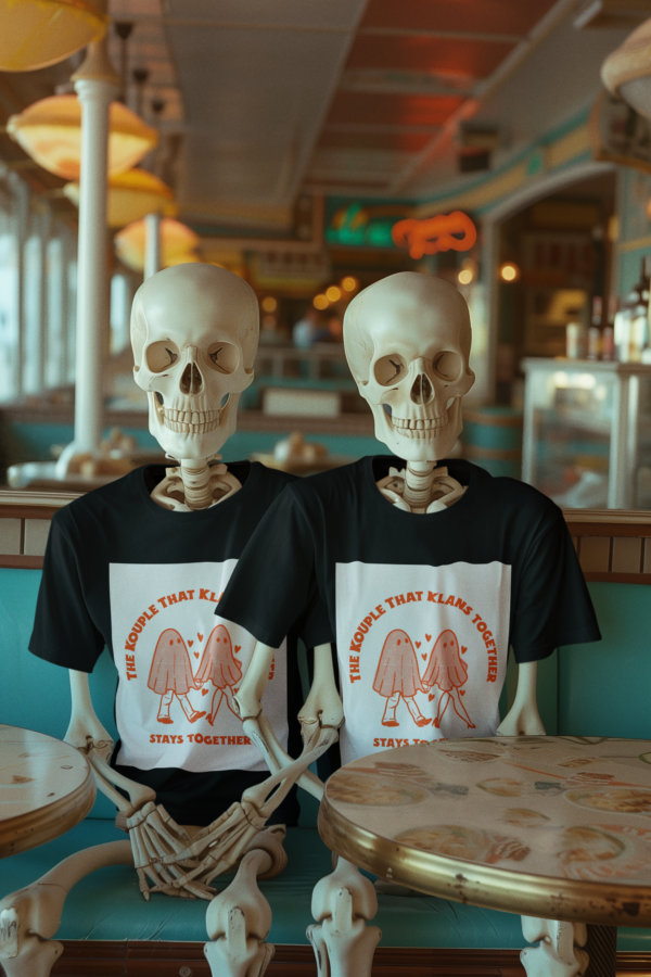 Necrolicious “The Kouple That Klans Together Stays Together” Funny Ku Klux Kouple Meme 100% Cotton Unisex Tee - Image 2