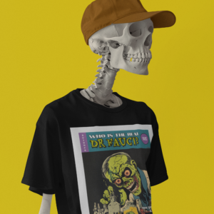Necrolicious “Who is The Real Dr. Fauci?” Covid Corona Zombie Mad Science Donut Meme 100% Cotton Unisex Tee